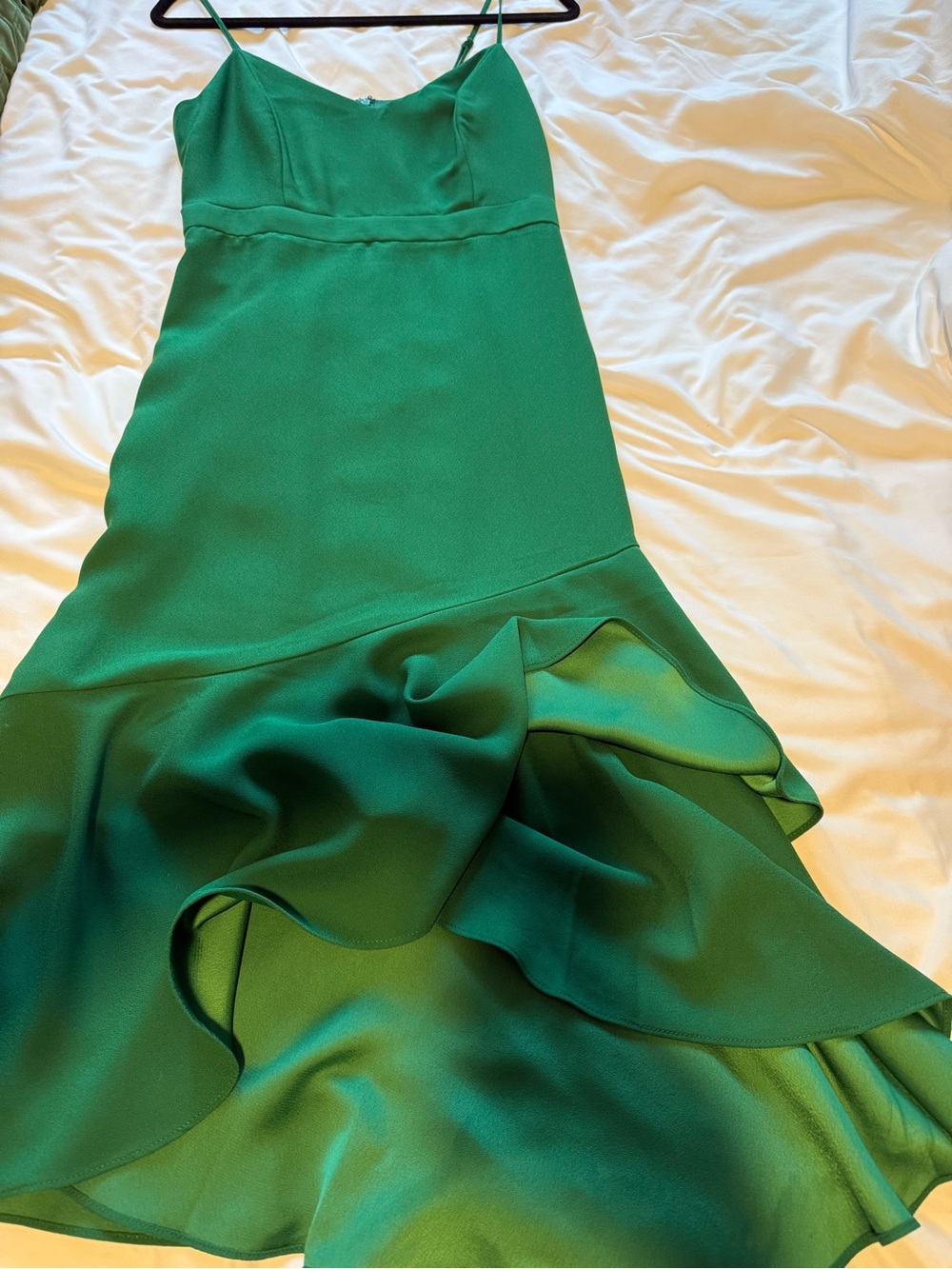 Banana Republic Emerald Green Ruffle-Hem Maxi Dress